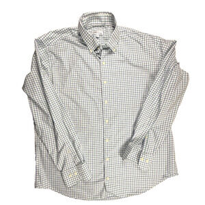 Peter Millar mens shirt XL Green Blue Plaid Quiet Luxury Preppy Classic
